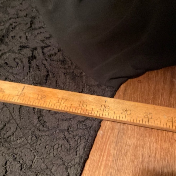 Adrianna Papell Dress Black Lace Mesh Shift Longsleeve Lined Size 12 L - Picture 9 of 10